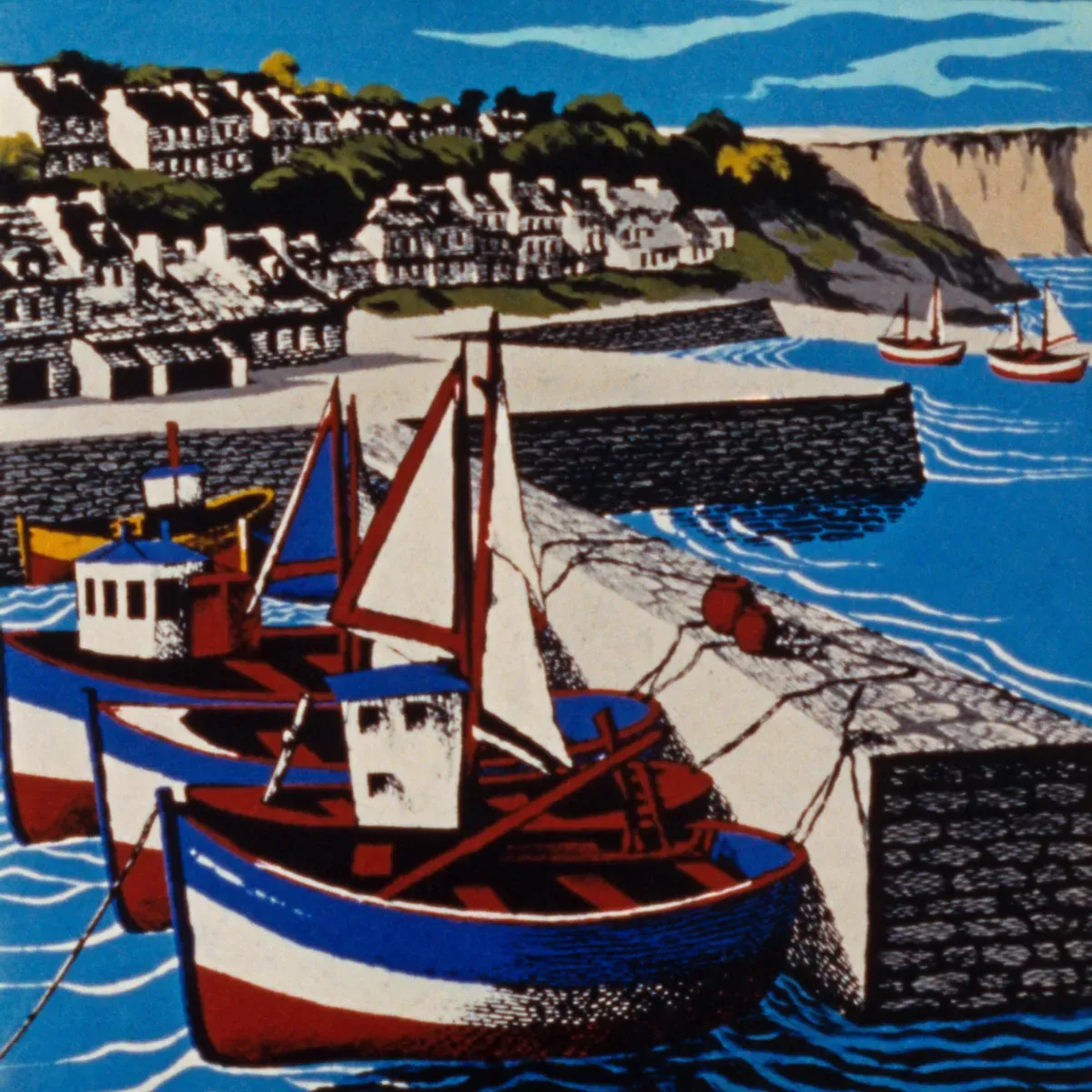 Illustrated coastal scene evoking France, home of Connétable