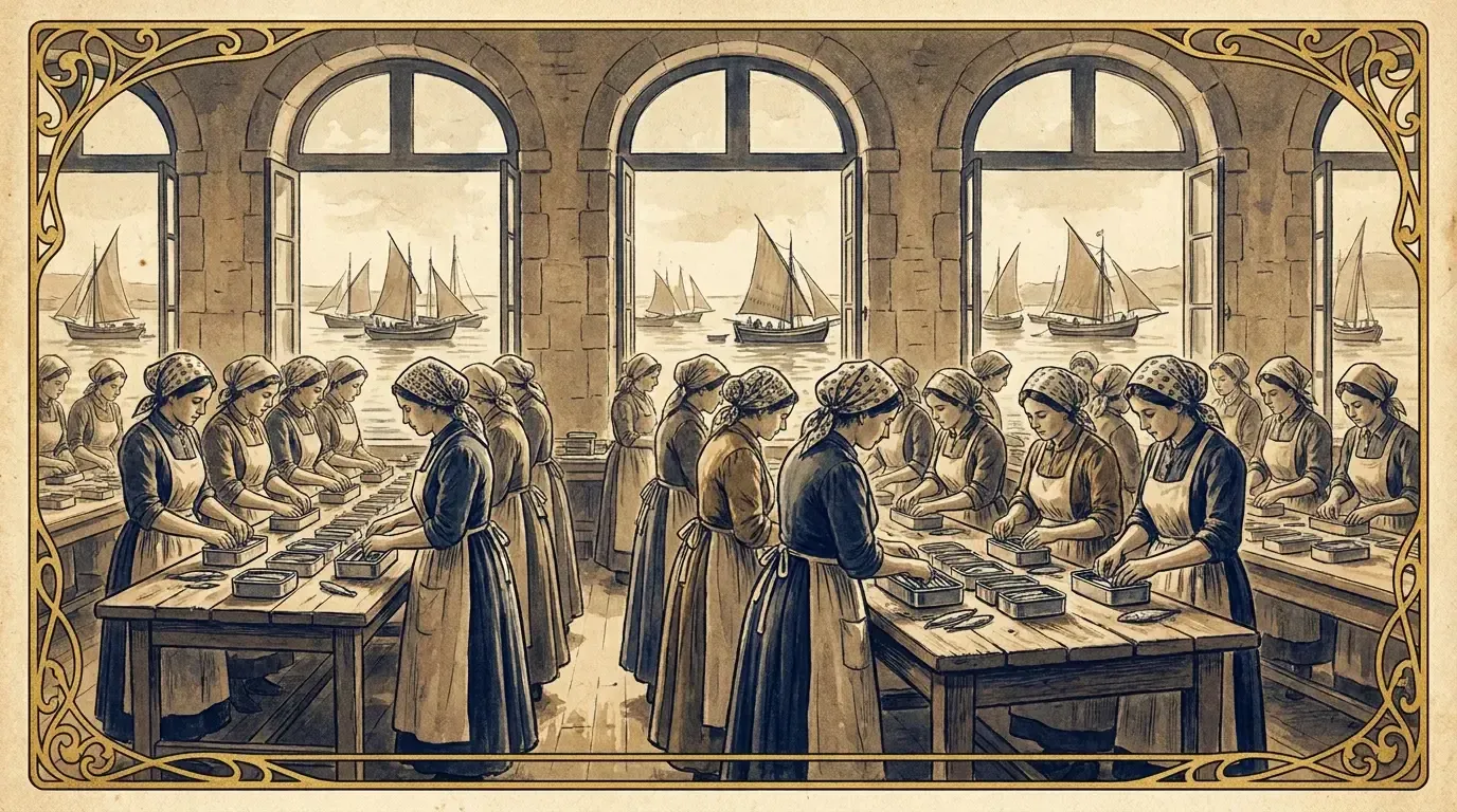 1890s Portuguese cannery scene