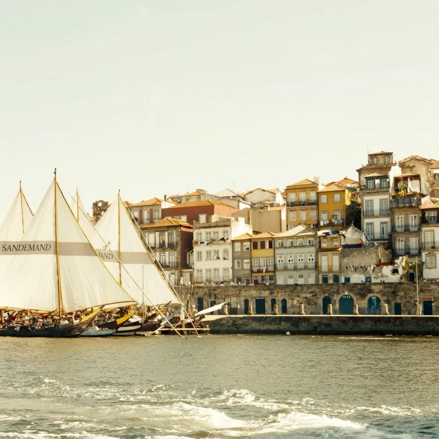 Illustrated coastal scene evoking Portugal, home of Fausto Sea Artisans
