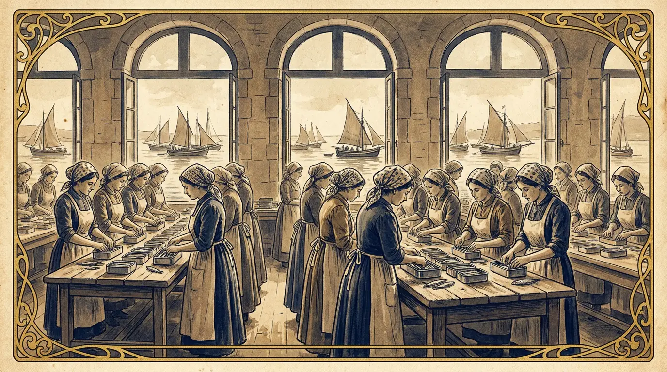1890s Portuguese cannery scene